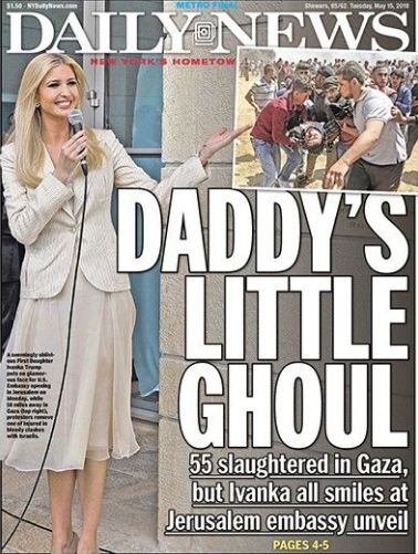 ZOA to NY Daily News: Apologize for Sexist Cover Mocking Ivanka and Falsely Maligning Israel’s Defensive Actions