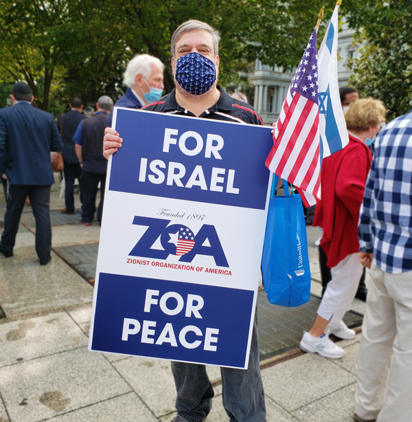ZOA Rallied at White House for Peace and Israel Opposing Jew-Hating/Israel-Haters Rally