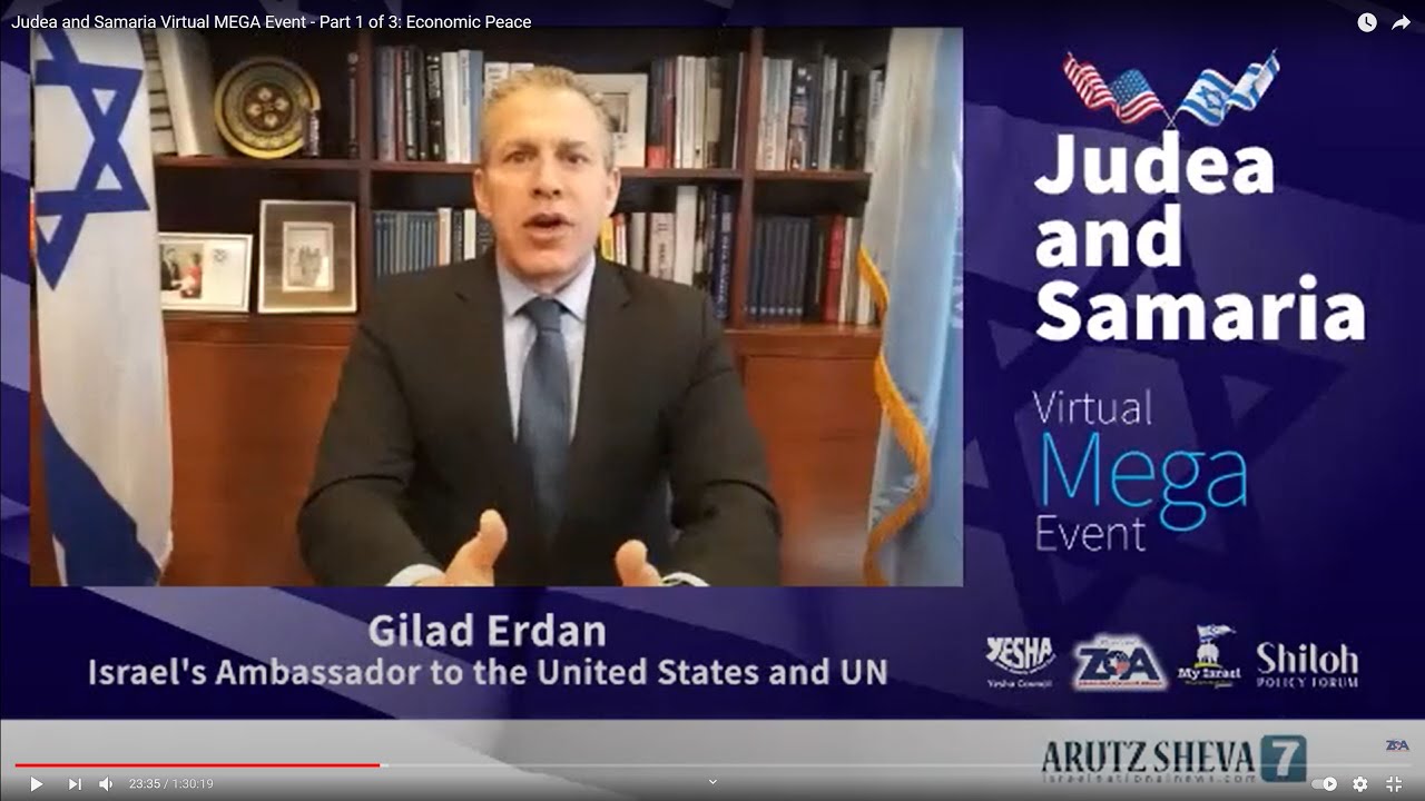 WATCH NOW: Judea & Samaria Virtual MEGA Event Session 1 With Israel Pres. Rivlin, ﻿Israel Amb. to U.S. Gilad Erdan, ZOA Pres. Mort Klein & More