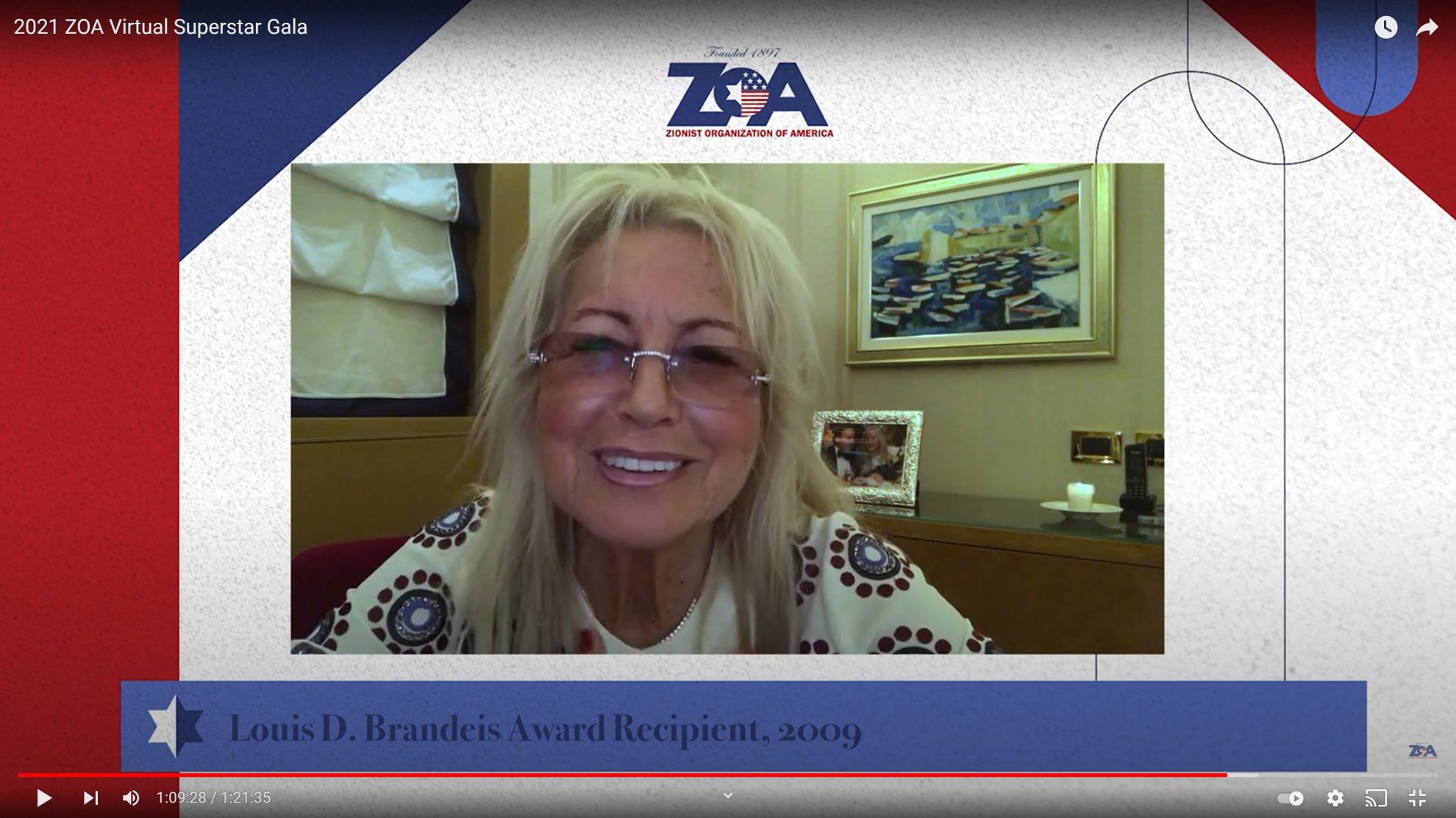 Dr. Miri Adelson Introduces Secy Pompeo to ZOA Gala: Biden Reversing Trump’s Support for Israel