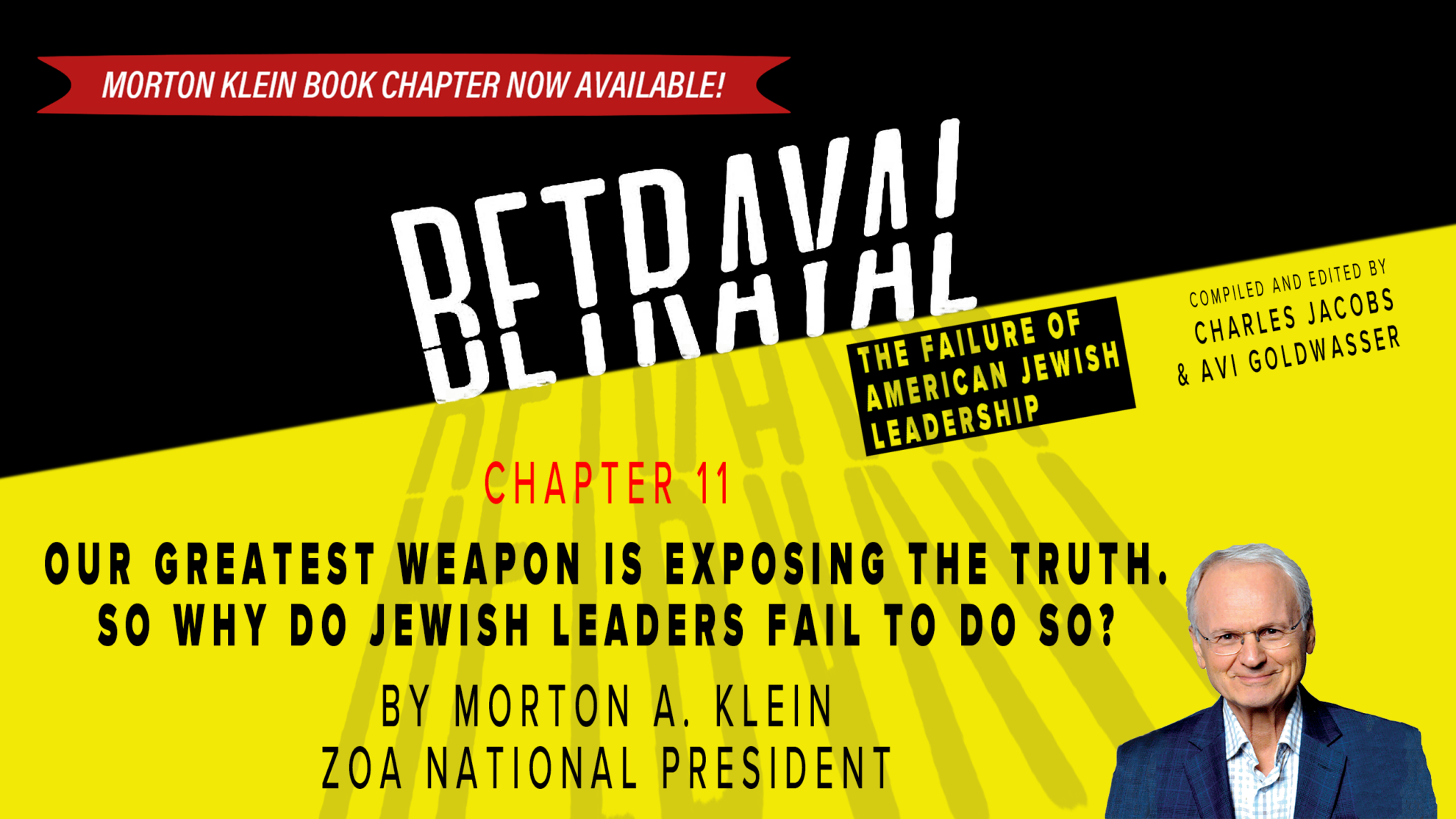“Our Greatest Weapon Is Exposing the Truth. So Why Do Jewish Leaders Fail to Do So?” – Morton A. Klein’s Book Chapter